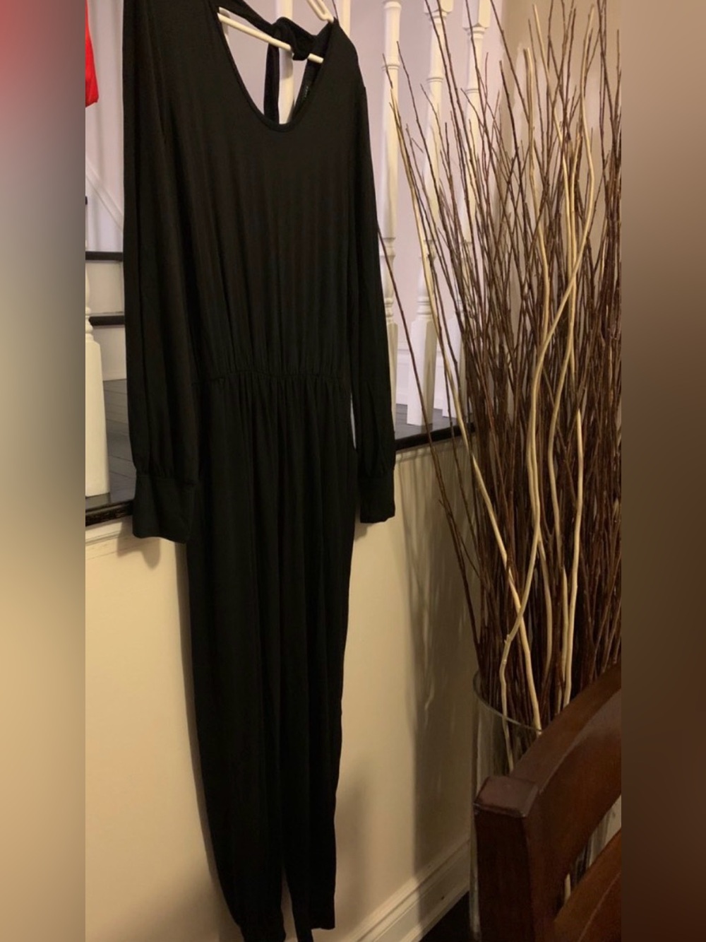 Classic Long Black Maxi Dress with Long Sleeves
